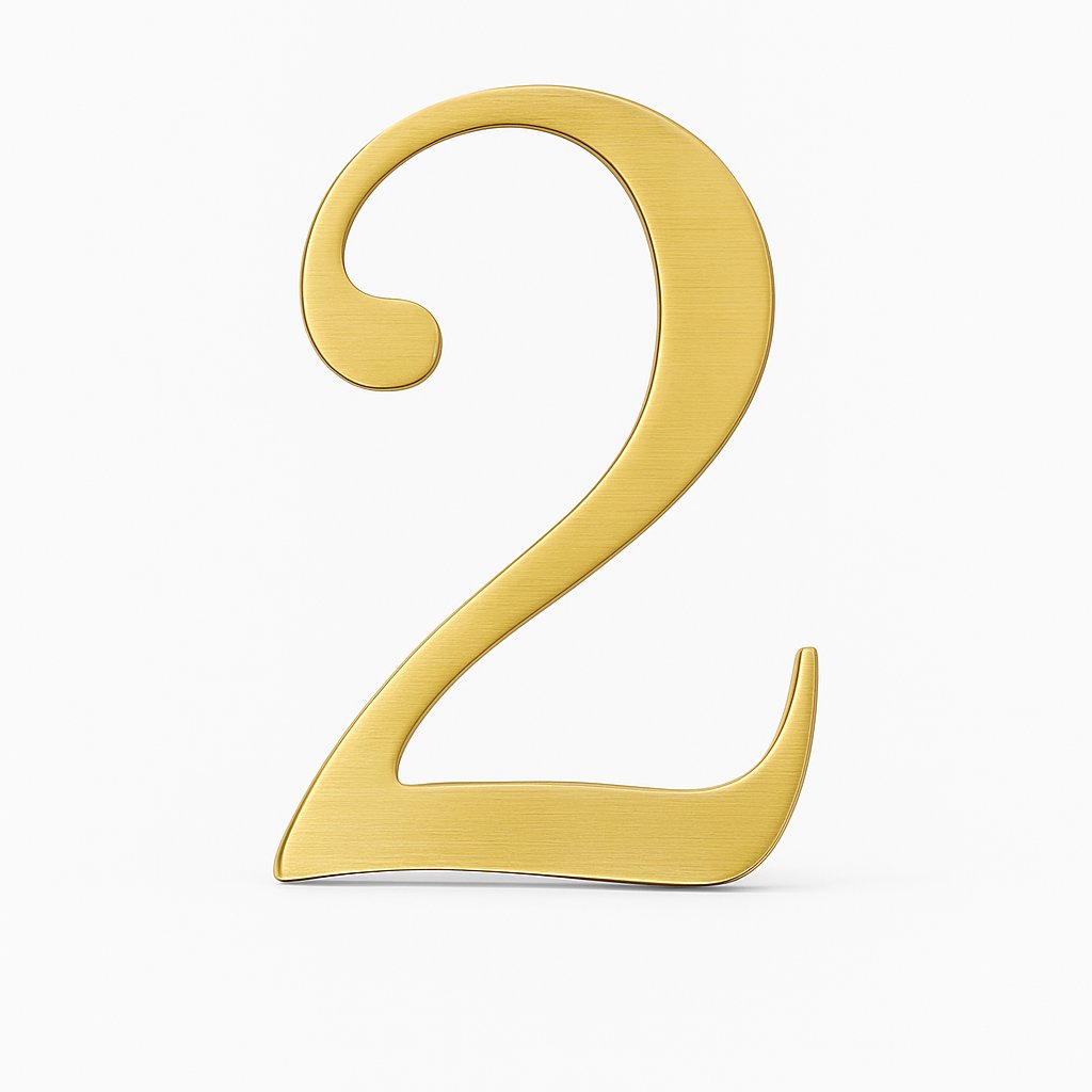 Gold acrylic number 2 cake topper for birthday or age decoration