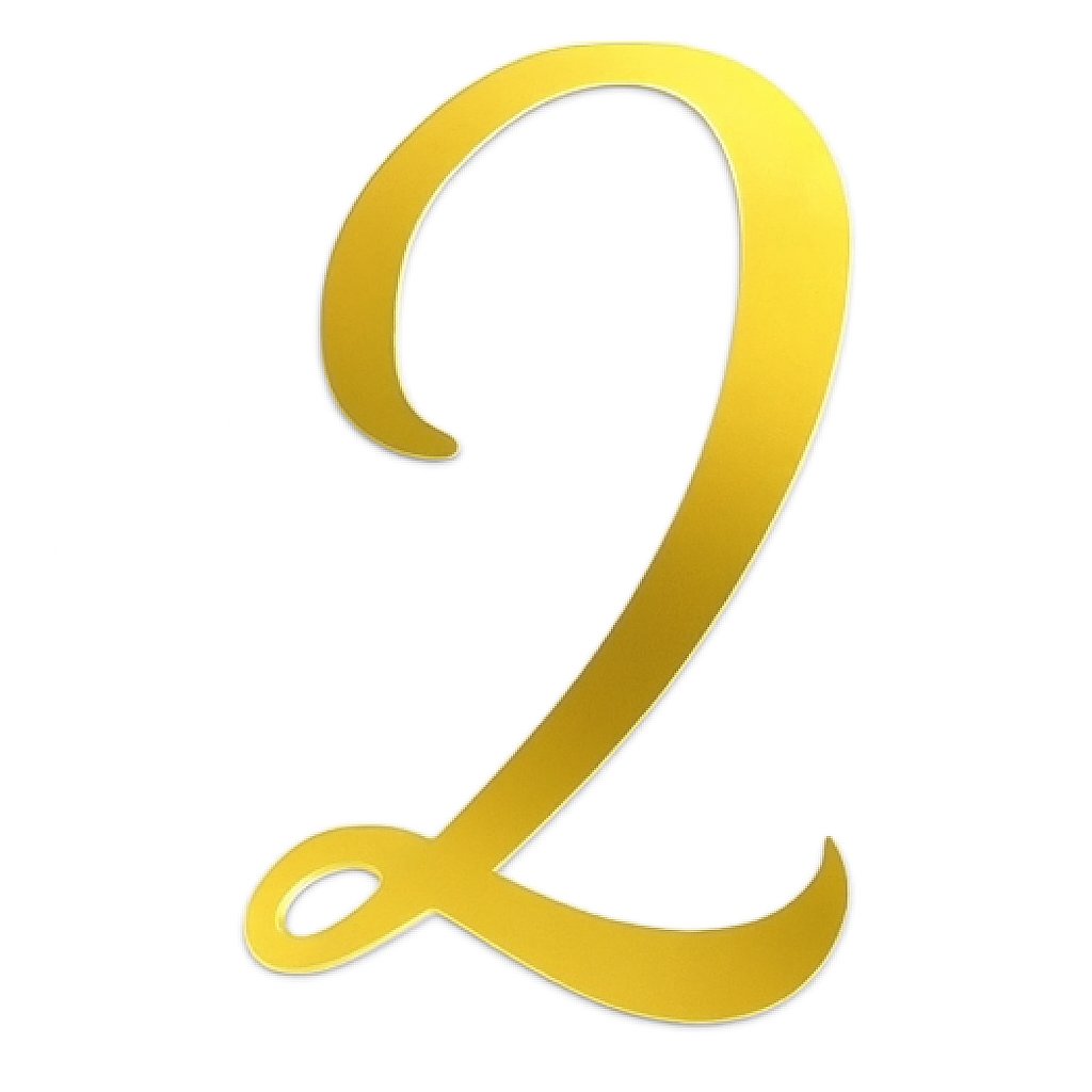 Gold mirror acrylic cake topper shaped like the number 2