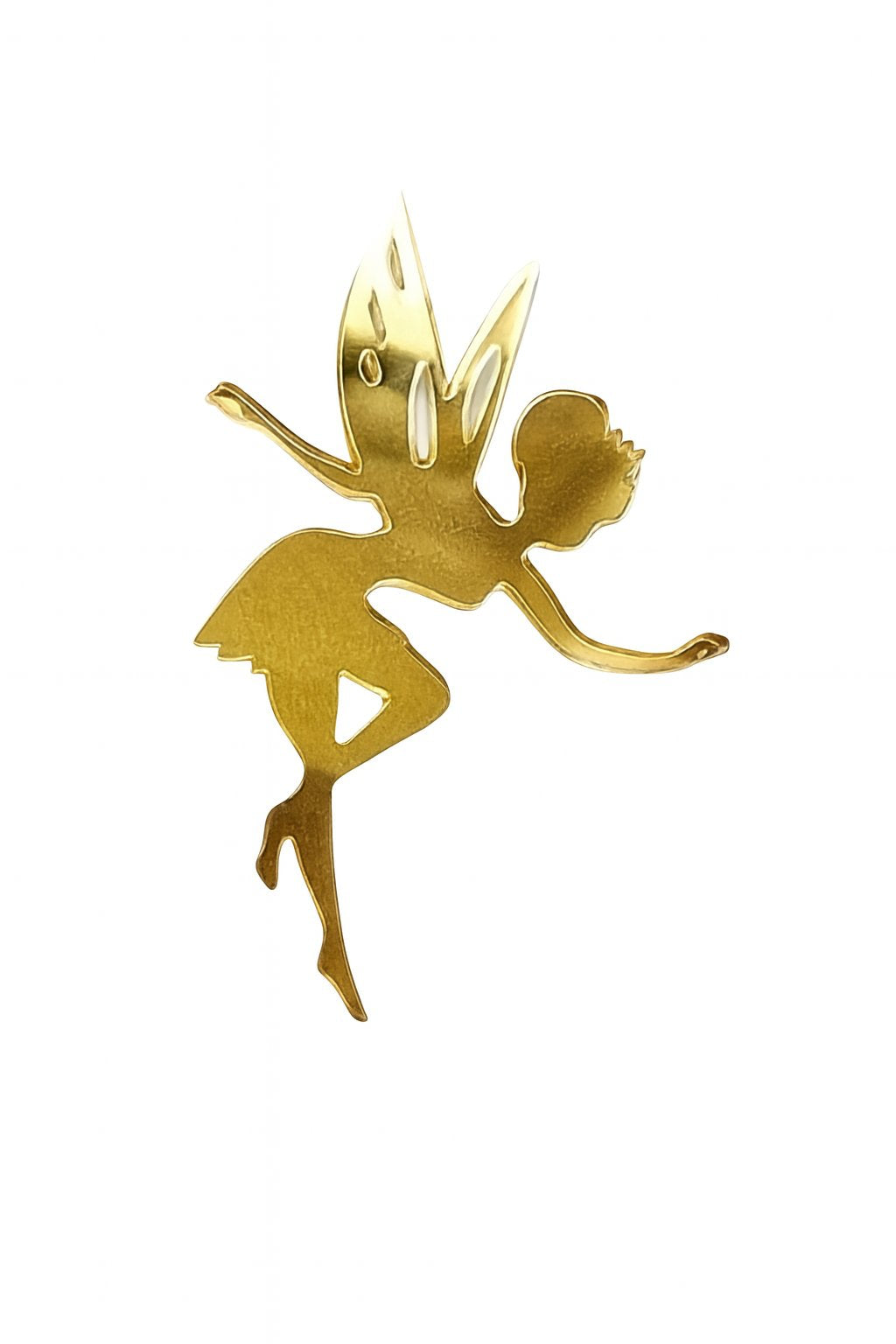 Mirror gold acrylic cake topper featuring a dancing fairy silhouette