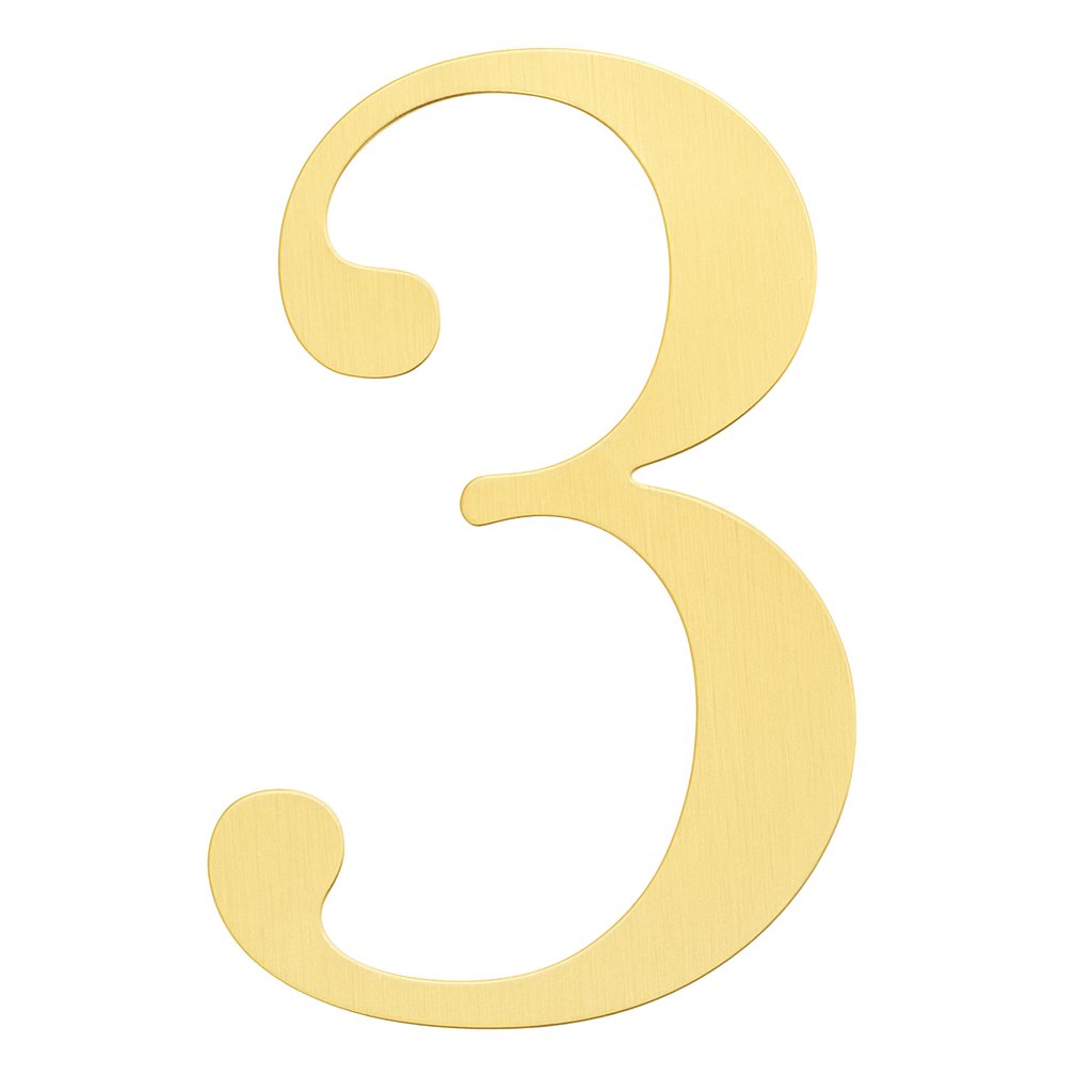 Gold acrylic number 3 cake topper for cake decoration