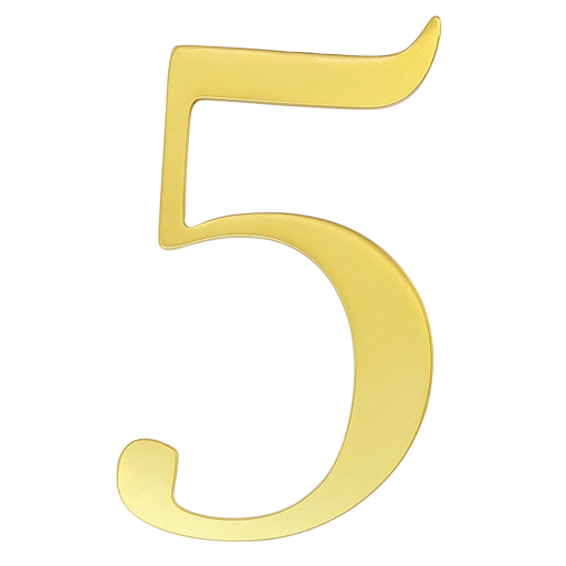 Gold acrylic number 5 cake topper for festive celebrations