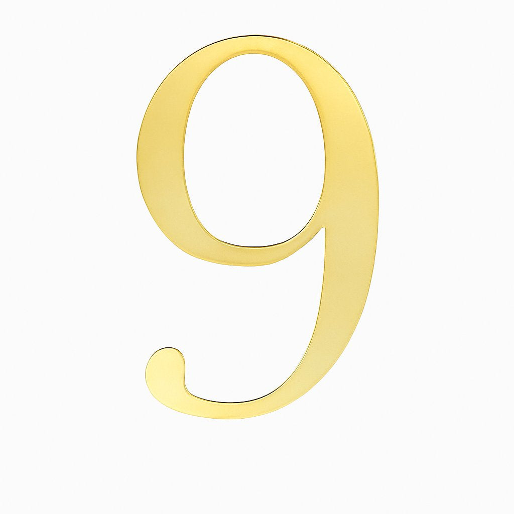 Gold acrylic number 9 cake topper for golden party themes