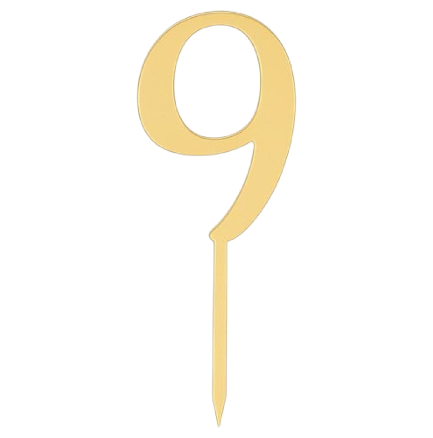 Gold Acrylic Number Cake Topper – 0–9 – Large