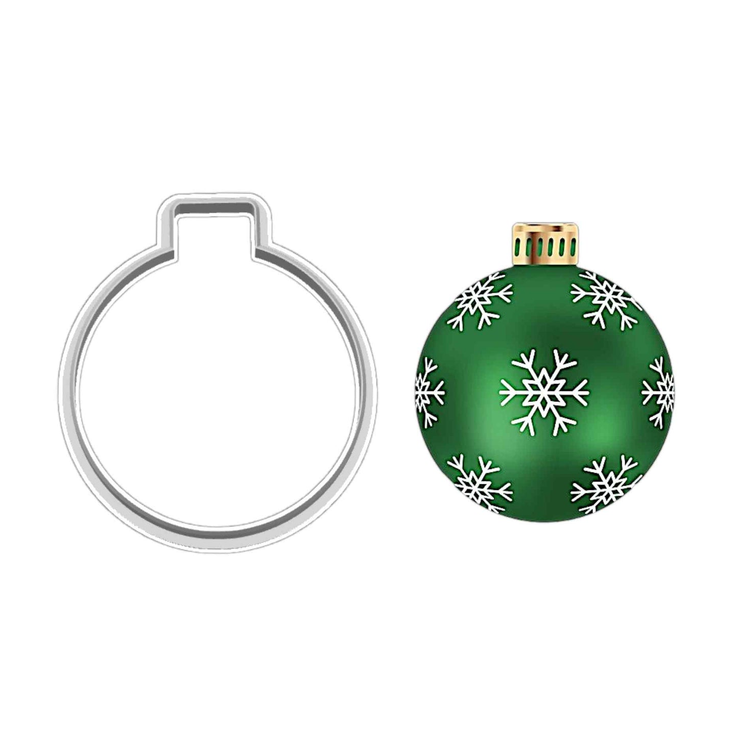 Snowman cookie cutter with matching illustrated snowman design, ideal for Christmas baking and decorating.