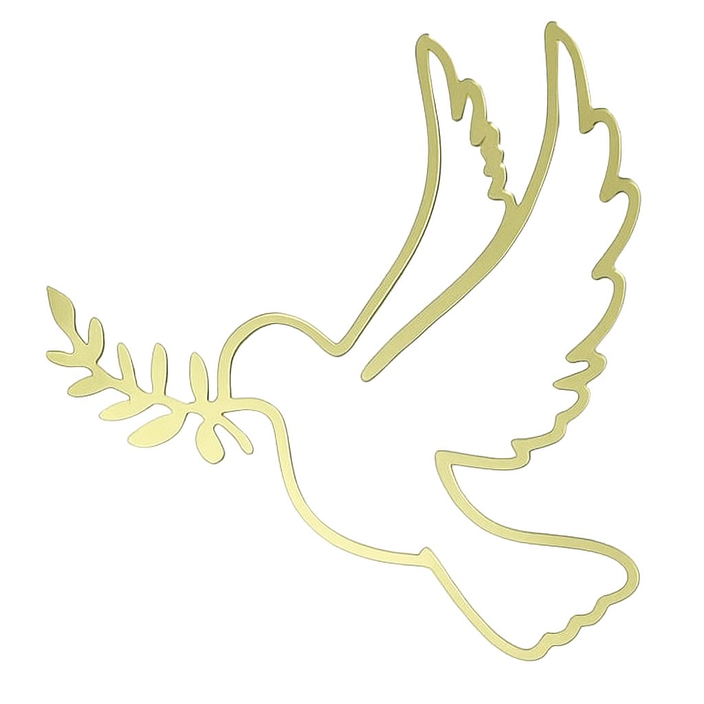 Gold acrylic dove cake topper with olive branch for christenings and baptisms