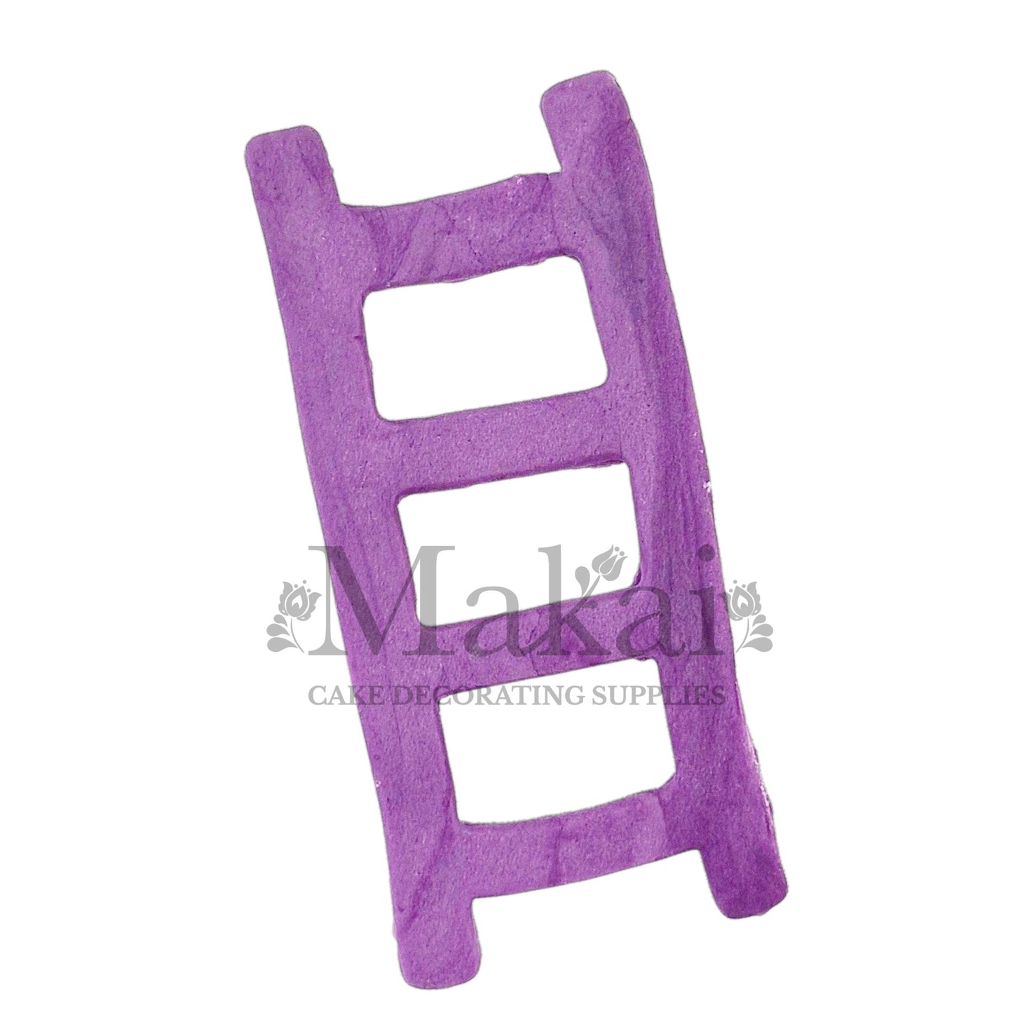 Vibrant purple fondant ladder cake topper for fantasy‑themed cakes.