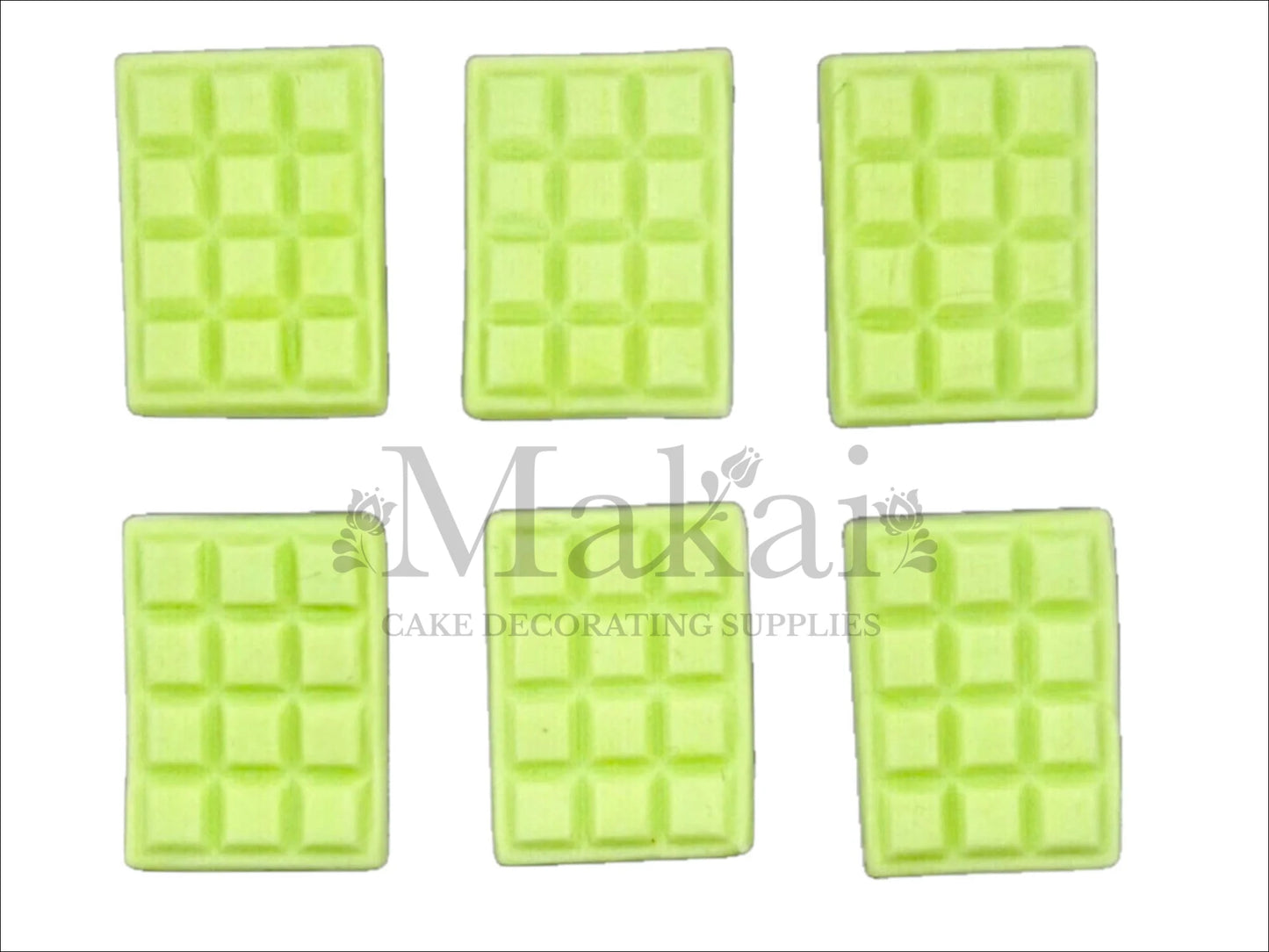 Light Green chocolate mini bar edible cake toppers – Makai Cake Decorating Supplies