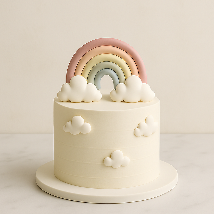 Bring a touch of magic to your sun rainbow cloud birthday cake with vibrant rainbow cake toppers. Perfect for creating a colorful and whimsical atmosphere at any celebration.