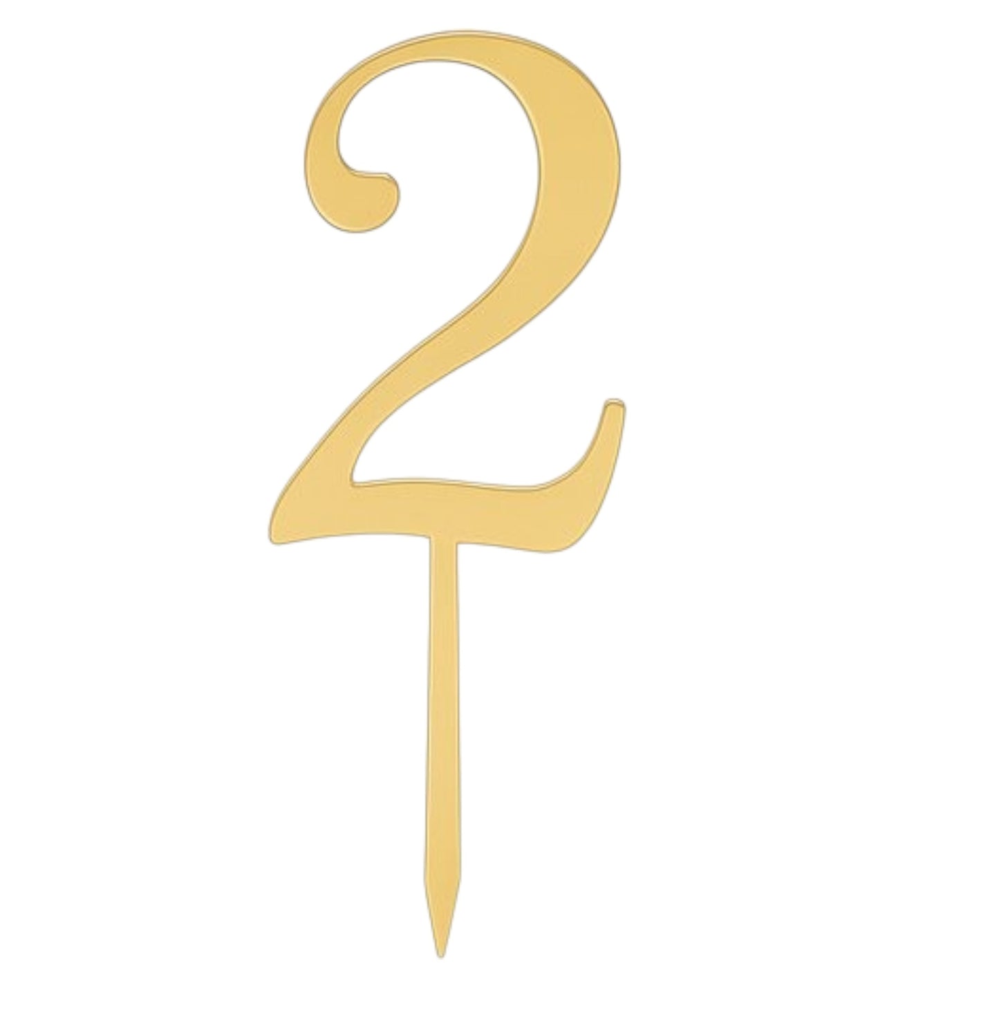 Gold Acrylic Number Cake Topper – 0–9 – Large