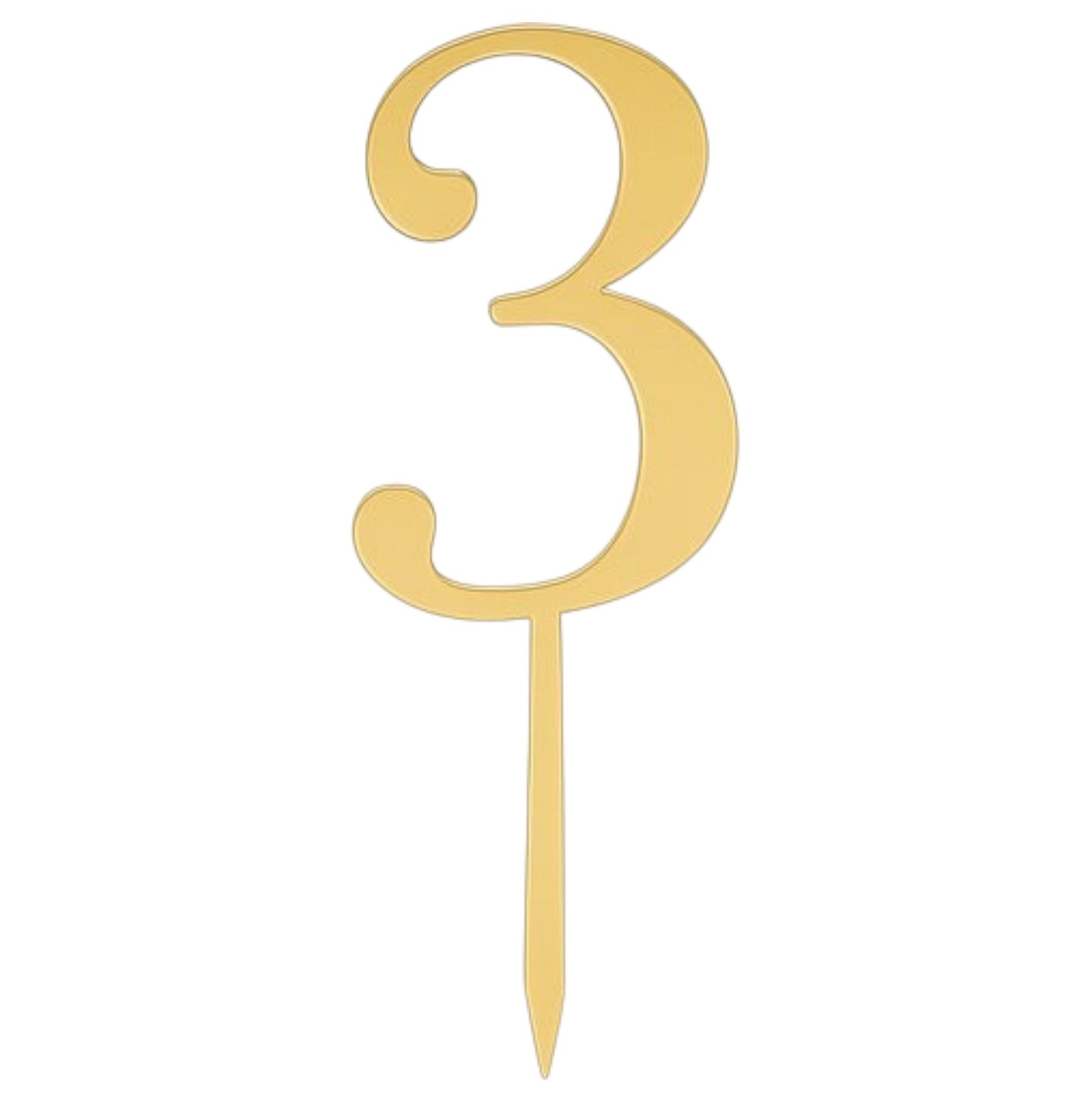 Gold Acrylic Number Cake Topper – 0–9 – Large