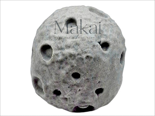 3D edible grey moon cake topper with crater details