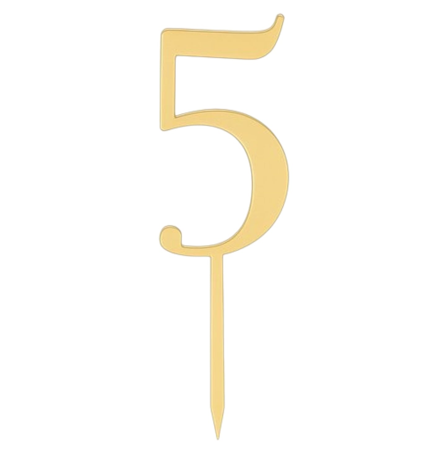 Gold Acrylic Number Cake Topper – 0–9 – Large