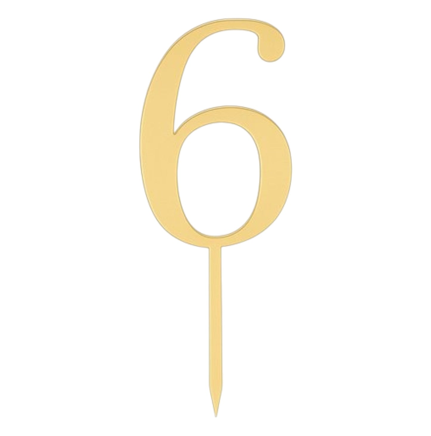 Gold Acrylic Number Cake Topper – 0–9 – Large