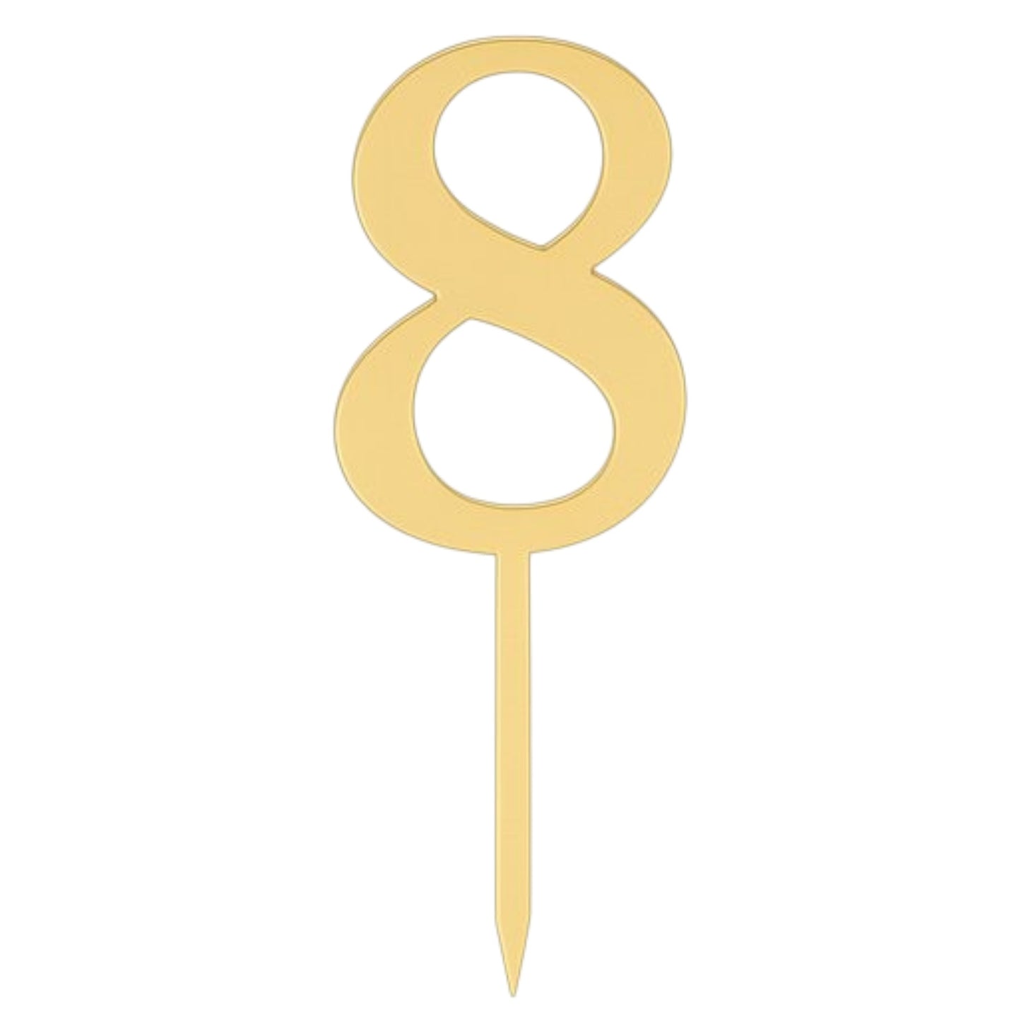 Gold Acrylic Number Cake Topper – 0–9 – Large