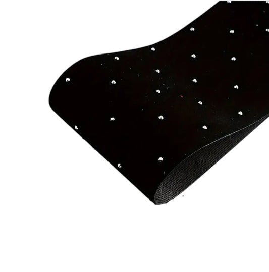 Black fabric ribbon with small sparkling rhinestones – 4 cm wide, perfect for elegant cakes and dramatic gift wrapping.
