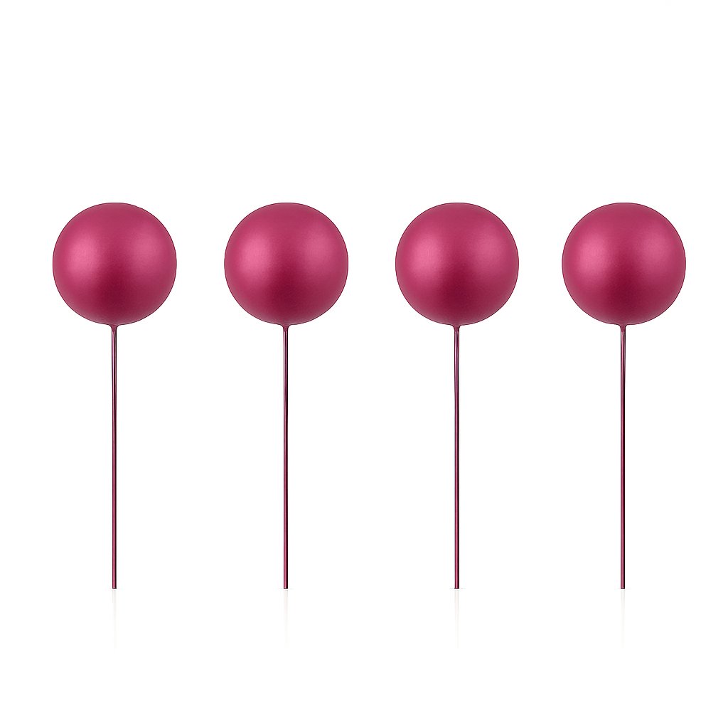 Dark Pink Ball Cake Topper – Multiple Sizes – Elegant Minimalist Decoration – Baby Shower, Birthday, Gender Reveal Party Theme
