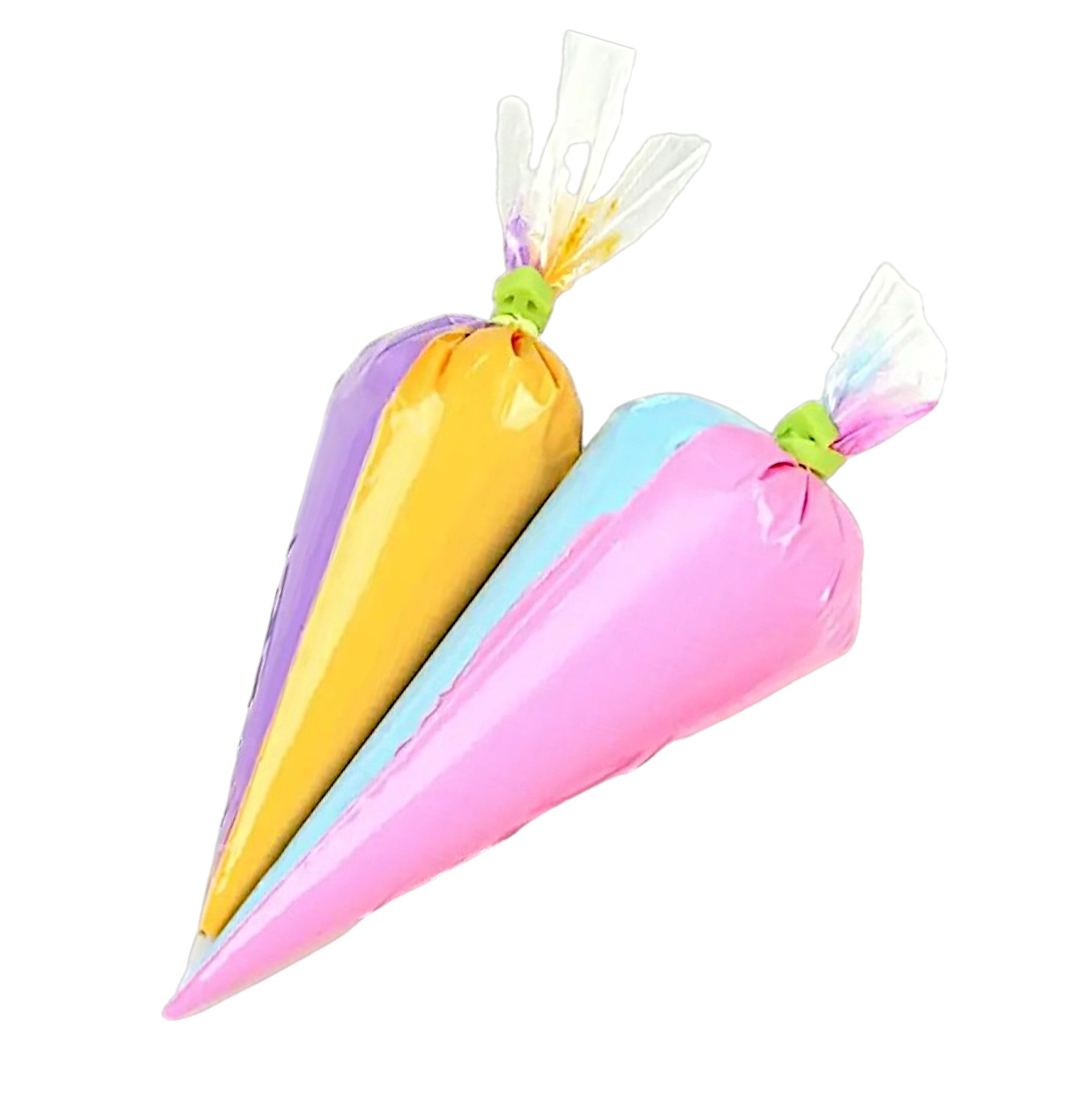 Clear dual piping bag – 29 cm disposable bag for two-colour icing or buttercream – 5 pack