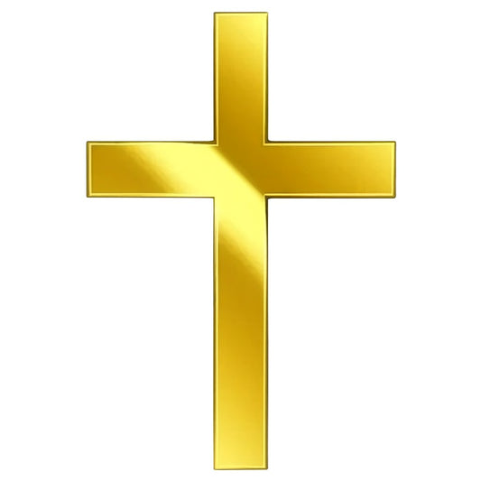 Gold acrylic cross cake topper for christening or baptism