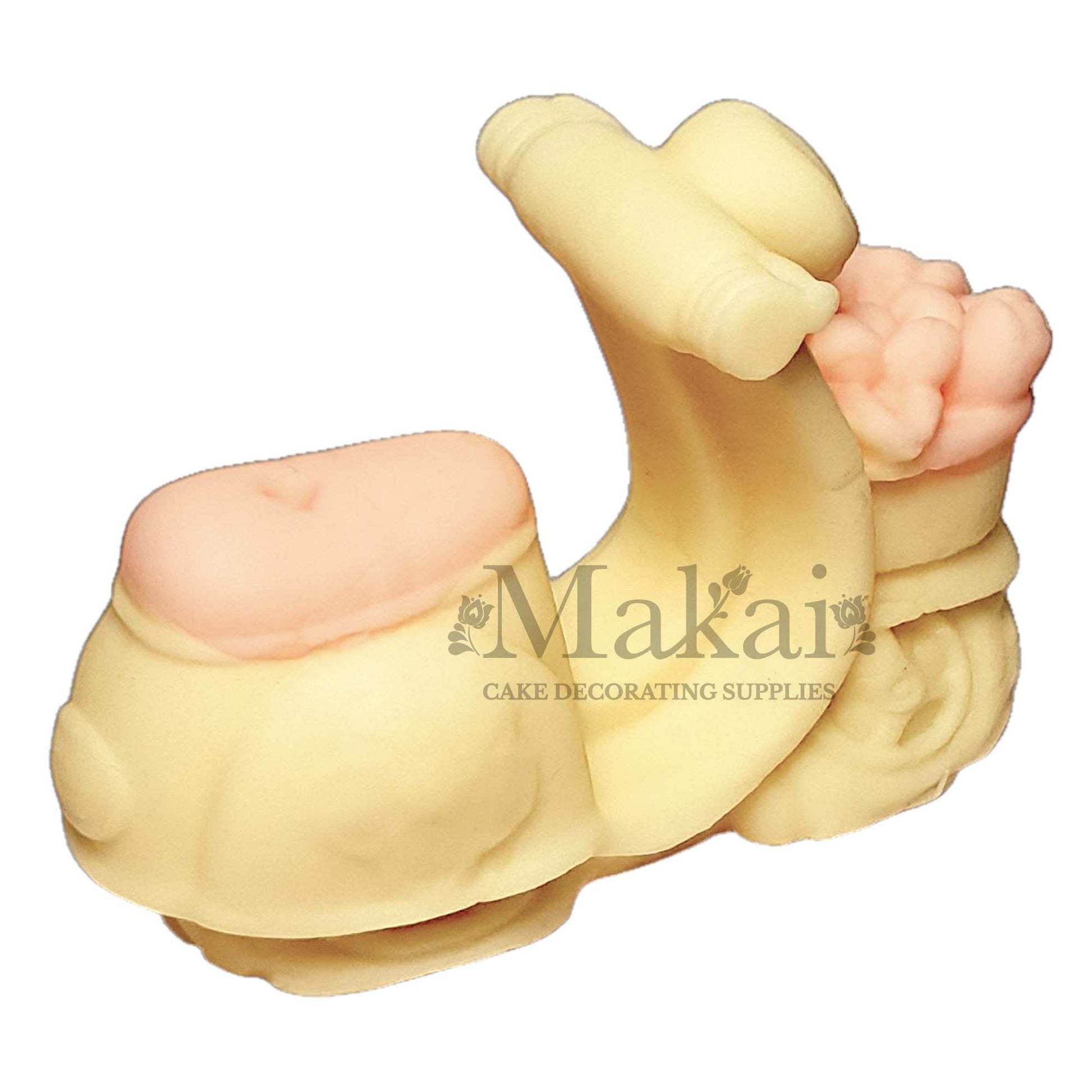 Edible scooter cake topper with flowers – sugar paste motorbike wedding and birthday cake decoration by Makai Cake Decorating Supplies