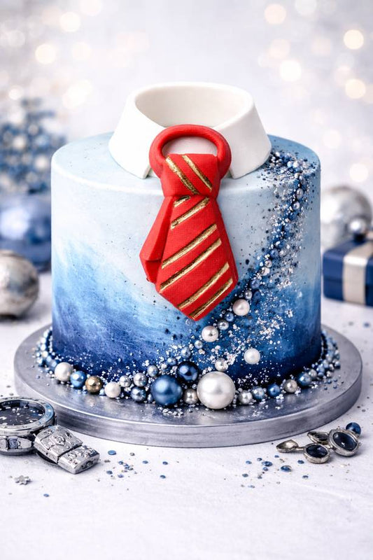 Red Gentleman Tie Cake Topper