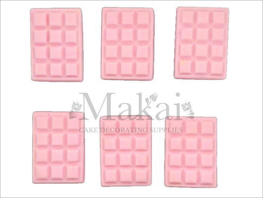 Baby pink chocolate mini bar edible cake toppers – Makai Cake Decorating Supplies