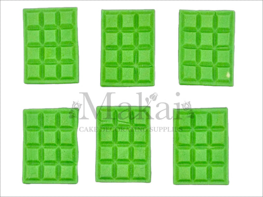 Green chocolate mini bar edible cake toppers – Makai Cake Decorating Supplies