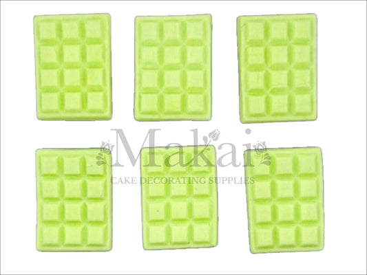 Light Green chocolate mini bar edible cake toppers – Makai Cake Decorating Supplies