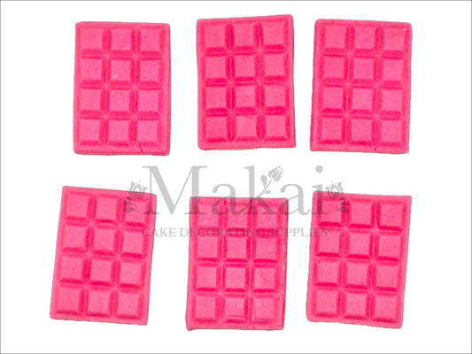 Pink chocolate mini bar edible cake toppers – Makai Cake Decorating Supplies