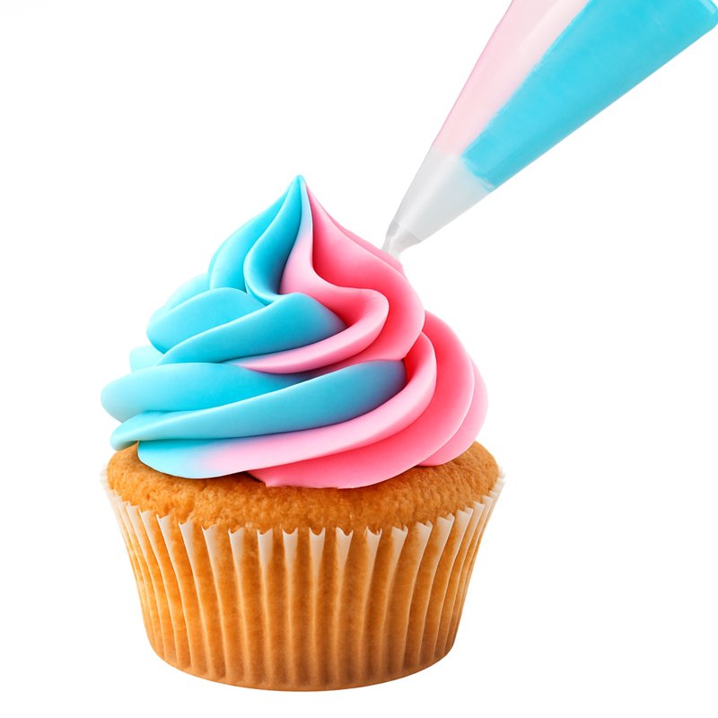 Clear dual piping bag – 29 cm disposable bag for two-colour icing or buttercream – 5 pack