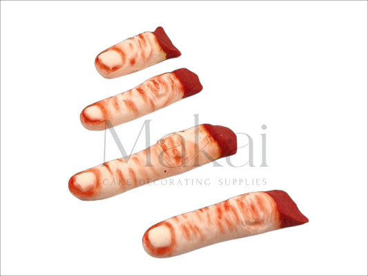 Edible Halloween severed fingers cake decoration with blood and realistic details