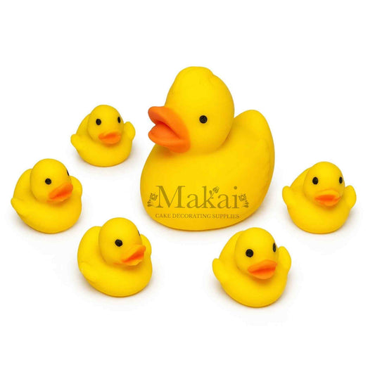 Fondant duck family cake topper set with baby ducks