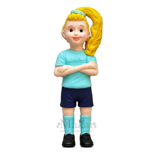 girl football cake topper edible decoration for sports themed birthday cake