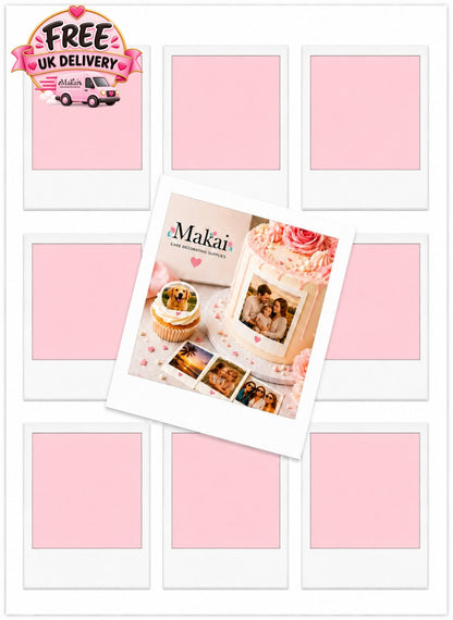 Personalised set of 9 Polaroid edible photo prints for cakes