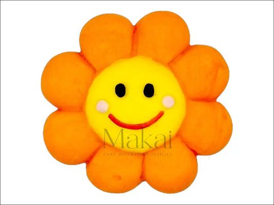 A smiling sun cake topper, bright and cheerful, perfect for summer or sunshine-themed cakes.