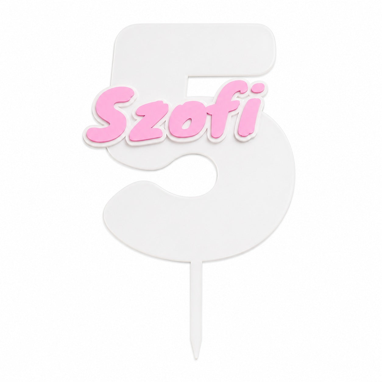 personalised number and name cake topper custom 3D printed birthday decoration