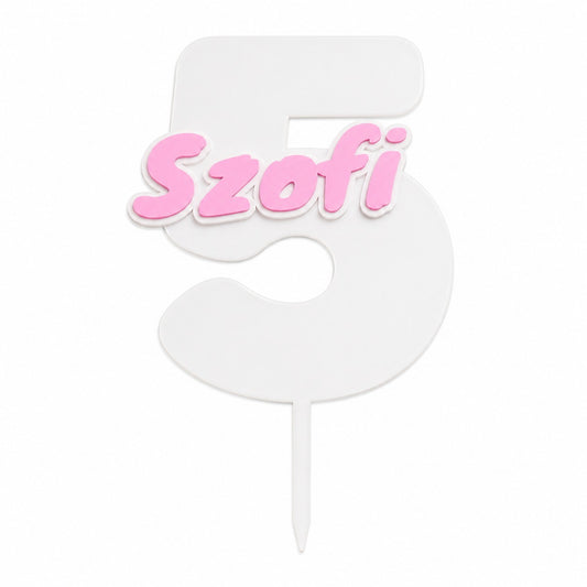 personalised number and name cake topper custom 3D printed birthday decoration
