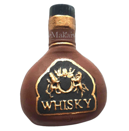 Brown and gold whisky bottle cake topper for masculine birthday cakes